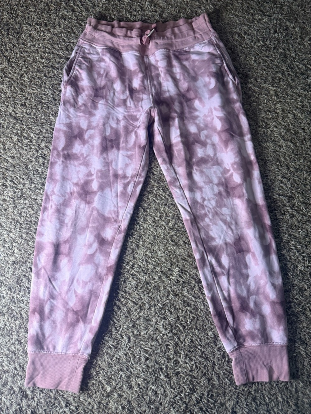 Athleta Balance Printed Jogger Mauve Tie Dye Sweatpants Size SP Petite